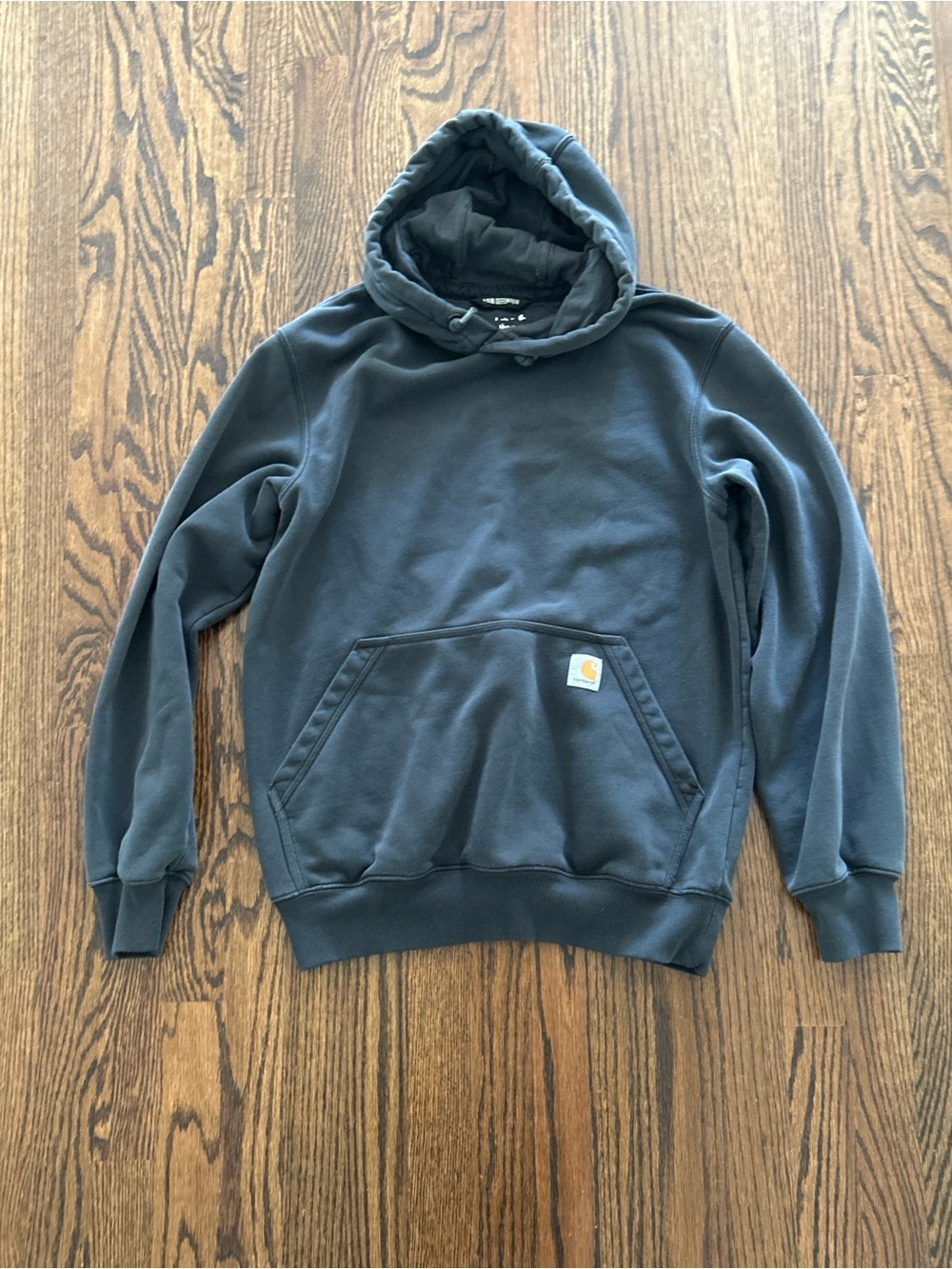 Carhartt Men’s Rain Defender Washed Black Pullover Hooded Sweatshirt size Small